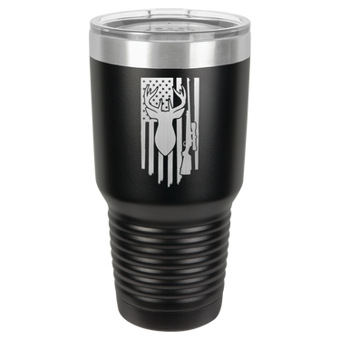Deer-Gun-Flag Design Tumbler